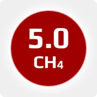 Метан  (CH4) 5.0 (99,999 %) в баллоне 50л. 150 бар, соединением W21,6x1/14'' LH (DIN 1)