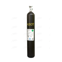Баллон 10 литров УС с латунным вентилем, освидетельствованный, азотный / черный